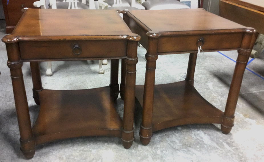 Pair MILLING ROAD Furniture Wood Side Tables (1 of 5)