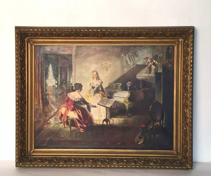 A. SHAPIRO Large Oil Painting & Gilt Frame (1 of 11)