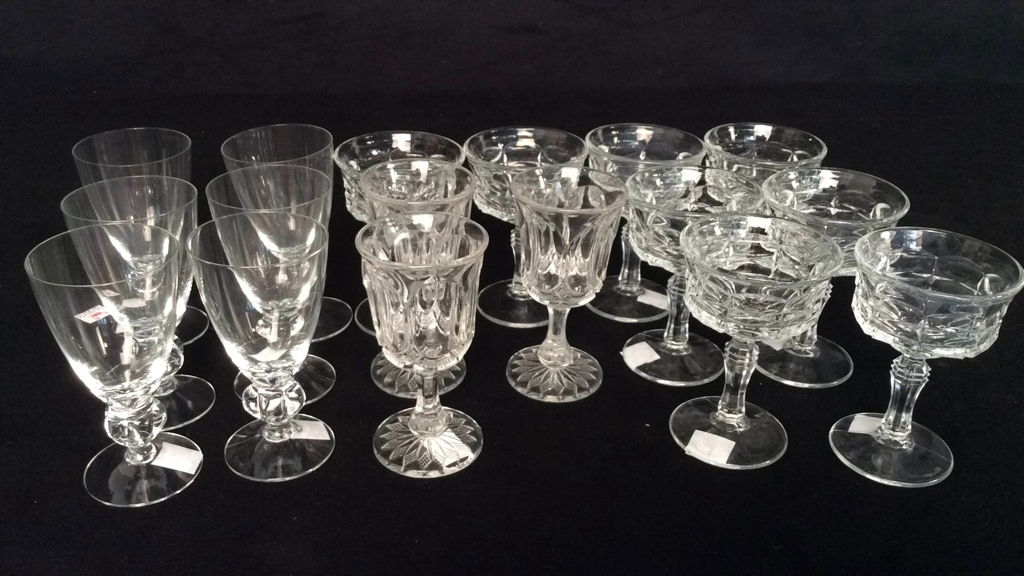 Group Antique & Vintage Cut Glass Stemware (1 of 9)