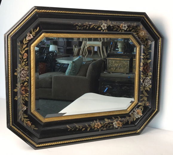 HOWARD ELLIOTT Hand Painted Beveled Mirror (1 of 9)