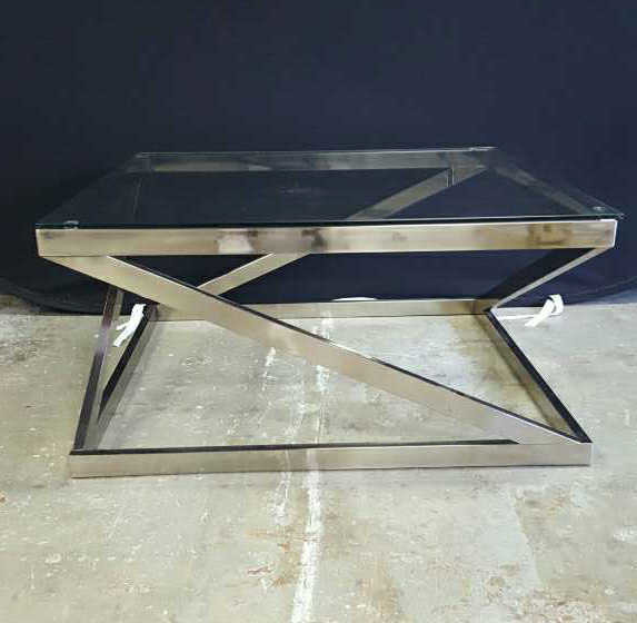 Glass Top Metal Coffee Table (1 of 6)