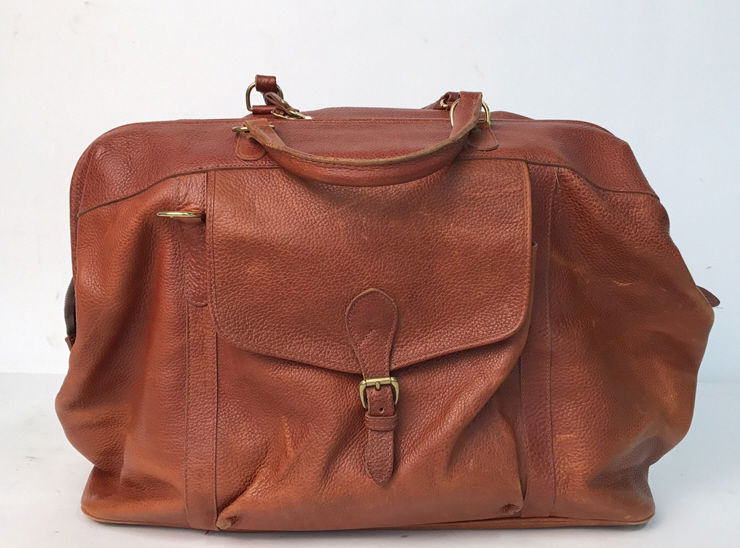 BROOKS BROTHERS Leather Zipper Satchel (1 of 8)