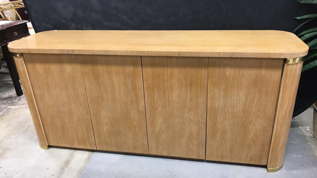 Pickled Oak Art Deco Style Console Cabinet (1 of 10)