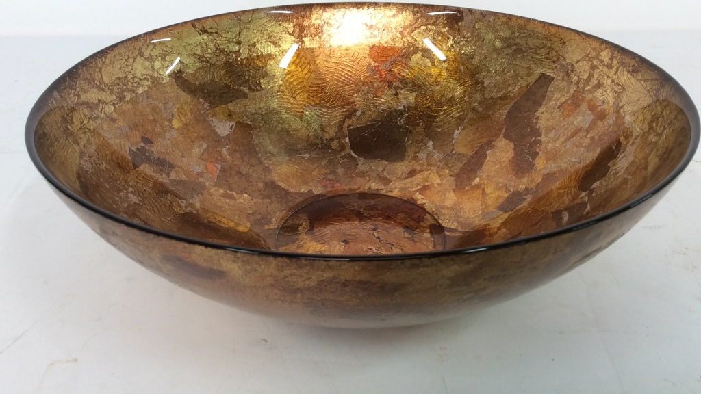 Art Glass Gold Leafed  & Copper Leafed Bowl (1 of 10)