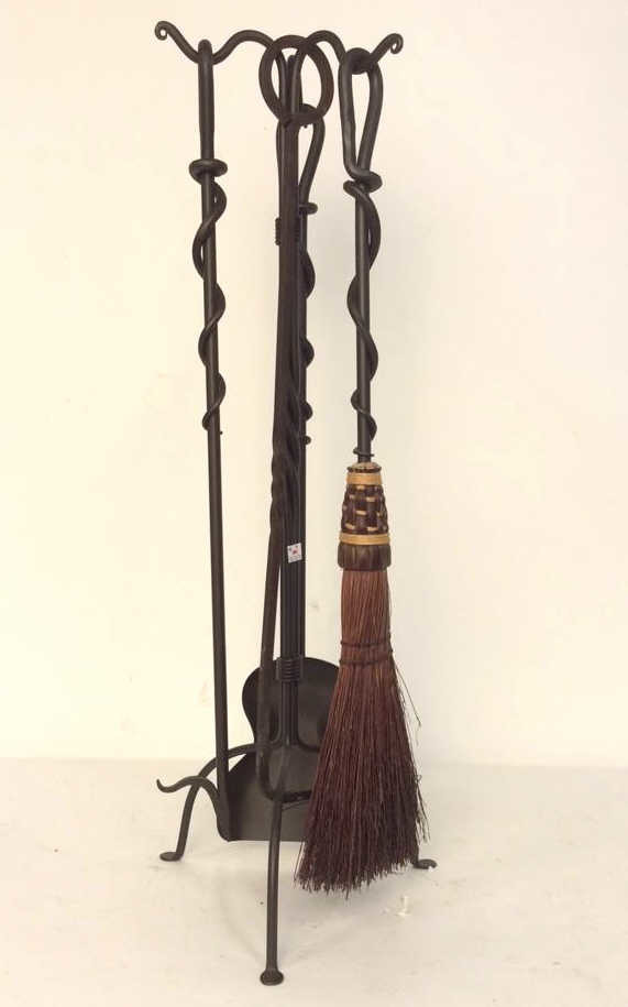 Black Iron Twist Fireplace Accessories (1 of 10)
