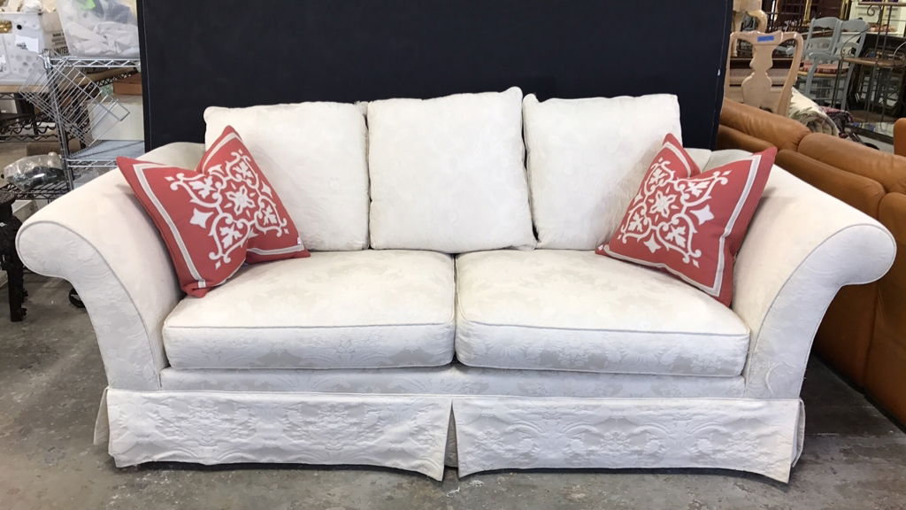 BAUHAUS Upholstered Scroll Arm Sofa Pair Throw (1 of 9)