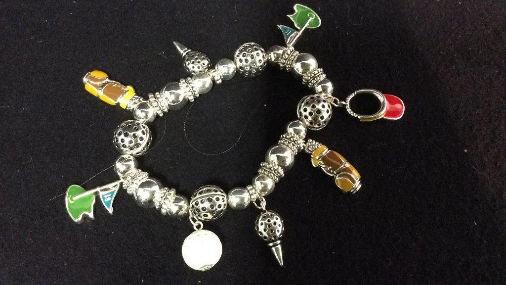 Group 20+ New go,f themed charm bracelets (1 of 8)