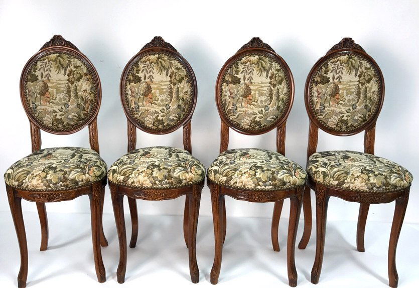 Set Four Antique Louis XVI Side Chairs (1 of 10)