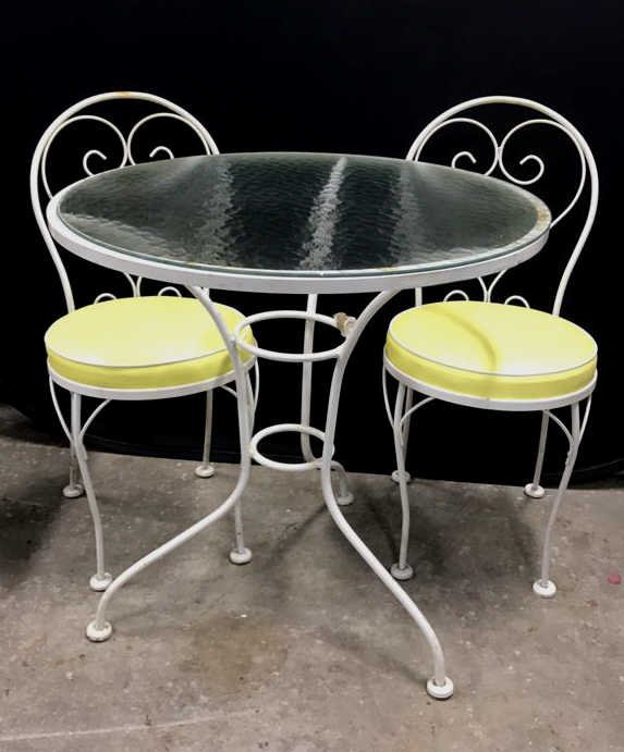 Vintage Tempered Glass Patio Set 2 Chairs (1 of 9)