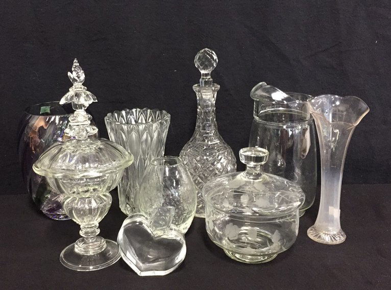 9 Piece Vintage Glass & Crystal Lot (1 of 9)