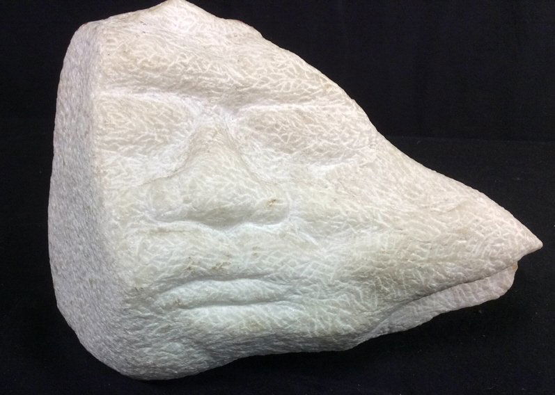 Mid-Century Marble W/ Carved Features (1 of 9)