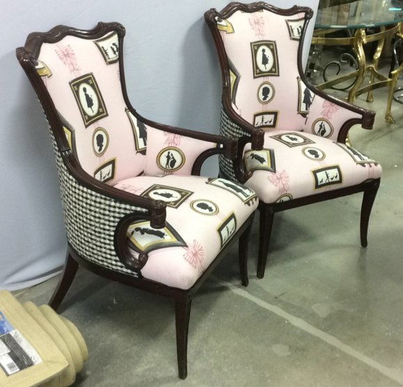 Pair Italian Carved Frame Armchairs (1 of 10)