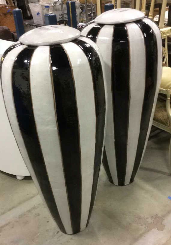Pair Palatial Size Mid Century Italian Urns (1 of 10)