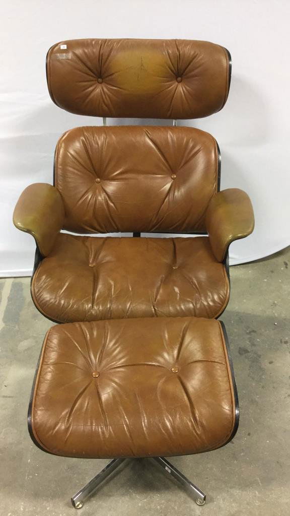 Mid-Century Eames Style Chair W Ottoman (1 of 9)
