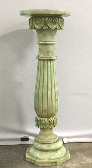 Painted Hand-Carved Marble Column Pedestal (1 of 8)