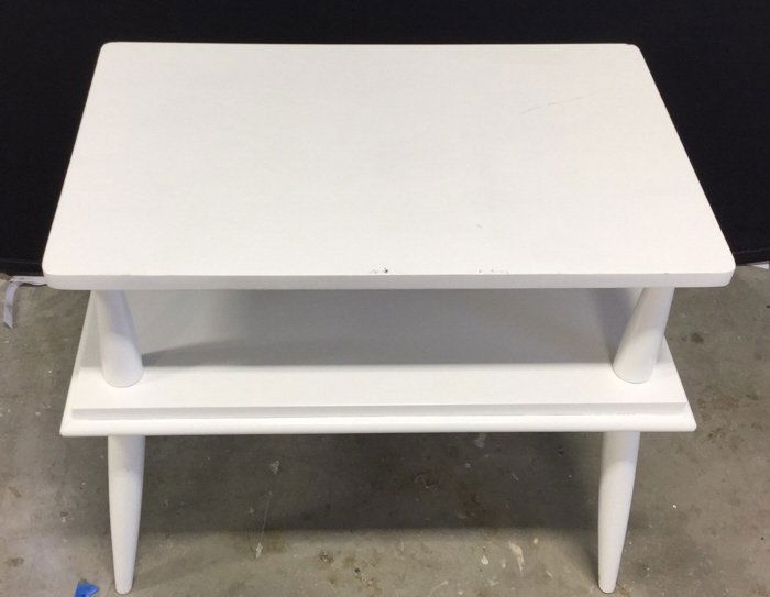Modern Vintage White Painted End Table (1 of 7)