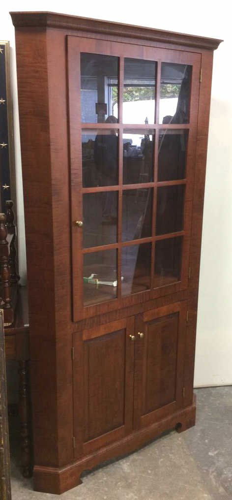 Cherry Stained Pine Corner Cabinet (1 of 8)
