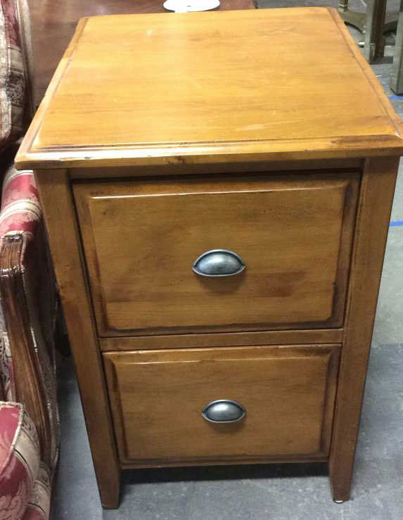 2 File Drawer Cherry End Table (1 of 7)