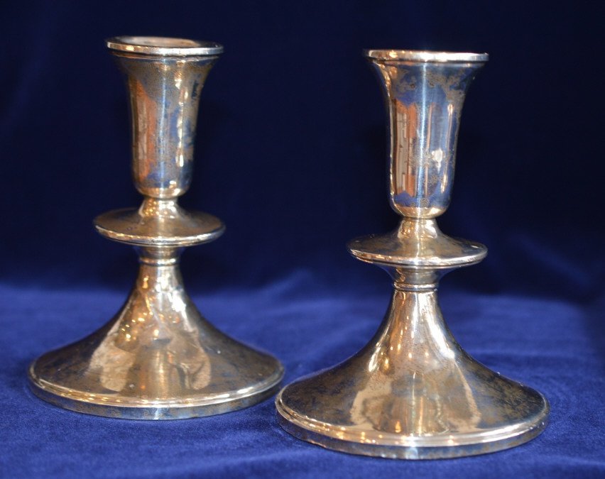 Sterling Silver Plated Candle Holders (1 of 3)