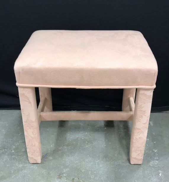 Vintage Pink Upholstered Stool (1 of 7)