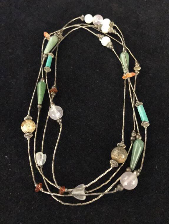 Vintage Silver & Turquoise & Glass Bead Necklace (1 of 7)