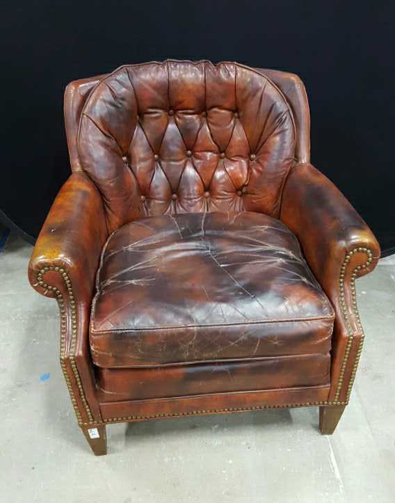 Ralph Lauren Style Leather Armchair (1 of 8)