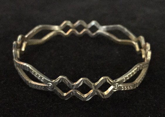 Vintage Silver Bracelet Weave Bangle (1 of 4)