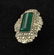 Art Deco Sterling Pin With Green Stone - 3