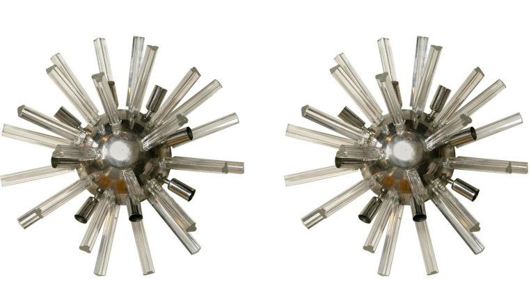 Pair Italian Art Deco Spherically Shaped Crystal (1 of 5)