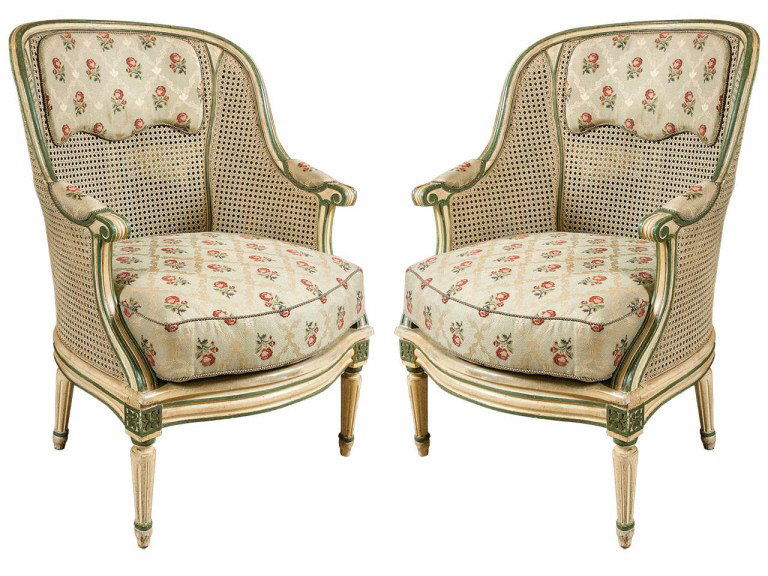 Pair of Bergere Chairs in the Style of Louis XVI (1 of 7)