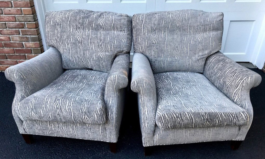 Pair Newly Upholstered Lounge Armchairs (1 of 10)