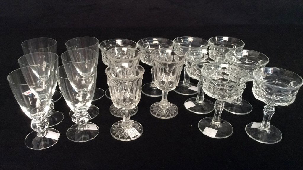 Group Antique & Vintage Cut Glass Stemware (1 of 9)