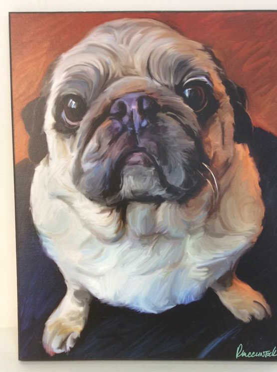 Signed Pug Dog Portrait Artwork (1 of 6)