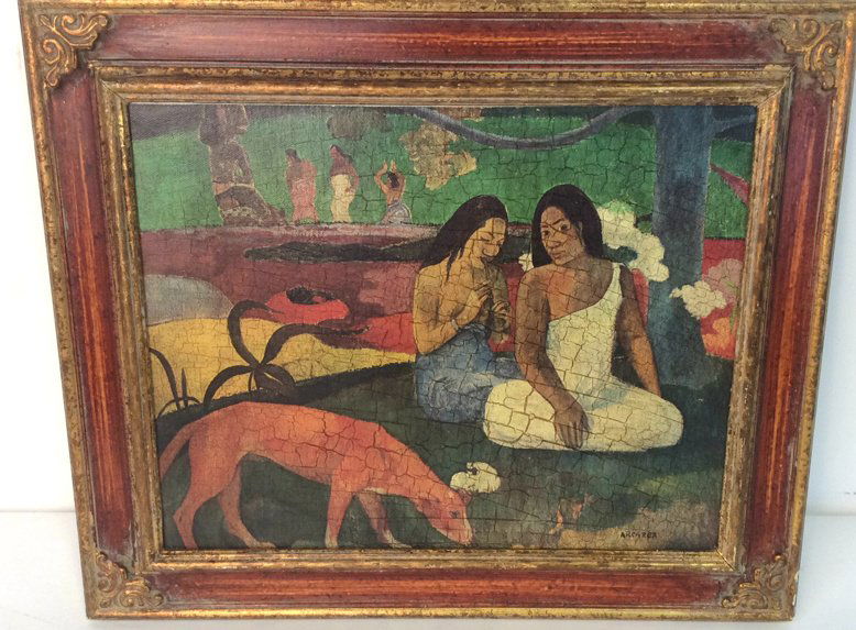 Gauguin Image On Wood In Hand Carved Frame (1 of 10)