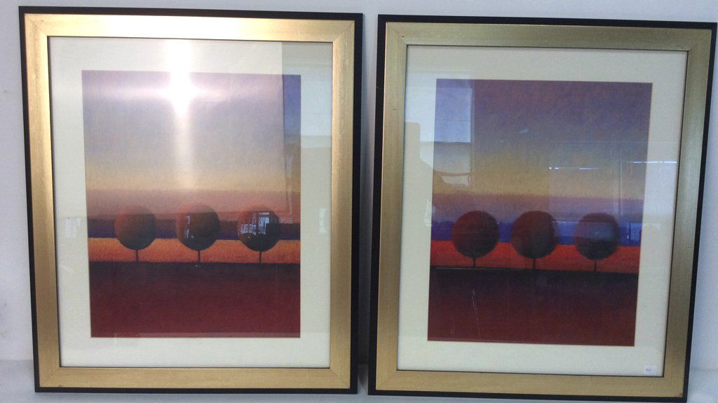 Set Of Gold Leafed Framed Tree Artworks (1 of 9)
