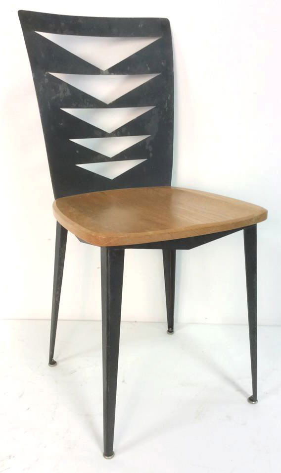 Industrial Style Metal Wood Side Chair (1 of 10)