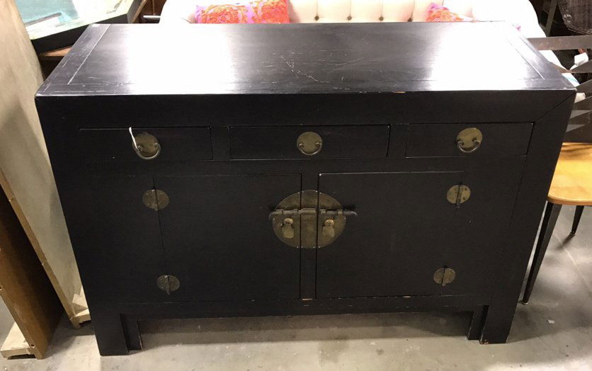 Black Painted Chinese Style Sideboard (1 of 8)