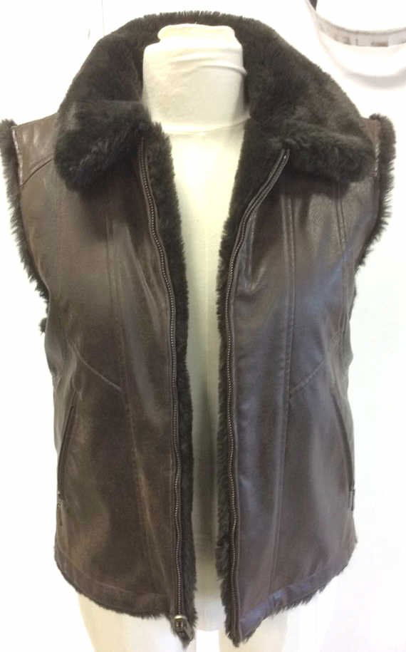 Dress Barn Faux Leather Fur Vest (1 of 9)