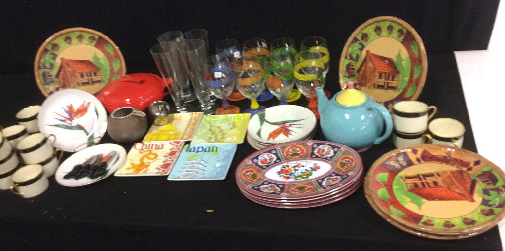 Group Lot Crystal Porcelain Table Top Accessories (1 of 10)