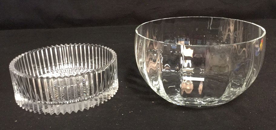 Pair Of Crystal And Glass Decorative Serving Bowls (1 of 7)