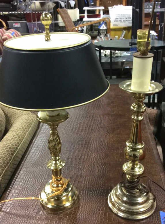 2 Brass Desk Table Lamps (1 of 9)