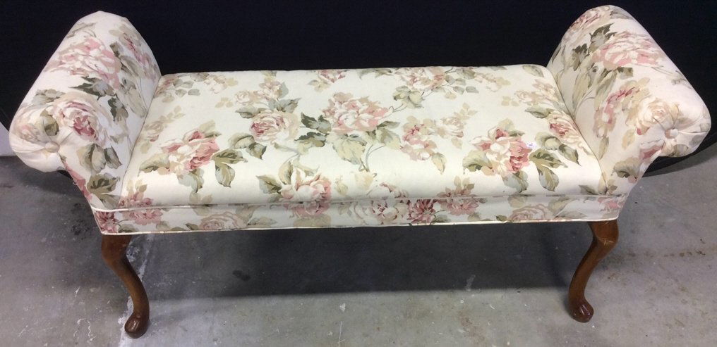 Upholstered Scroll Arm Bench (1 of 10)