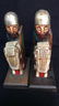Carved Wooden Knights Horse Bookends - 3
