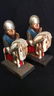 Carved Wooden Knights Horse Bookends - 6