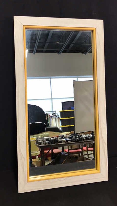 Beach House Style White Washed Wood Mirror (1 of 7)