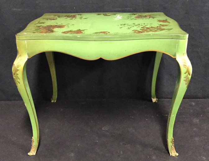 P. Davis Signed Painted Side Table (1 of 9)