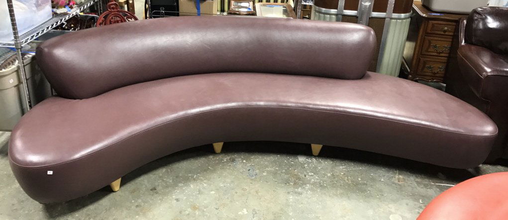 Modernica SOHO NY Plum Leather Sofa (1 of 10)