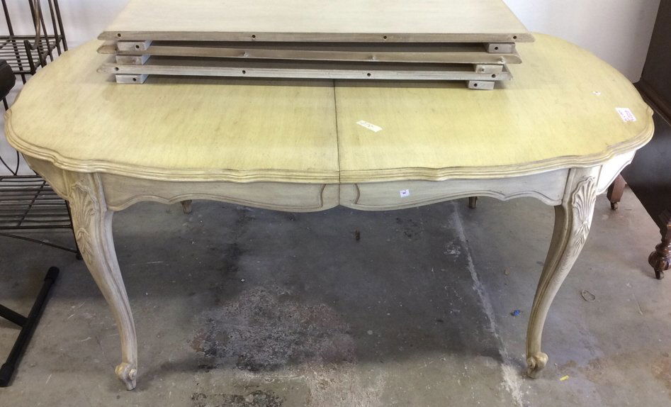 Painted Country French Dining Table W 3 Leaves (1 of 9)