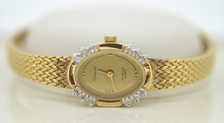 Deauville Armitron Ladies Wristwatch: Delicate & Dressy, Gold plated, stamped Italy. Sold as is, may need battery.