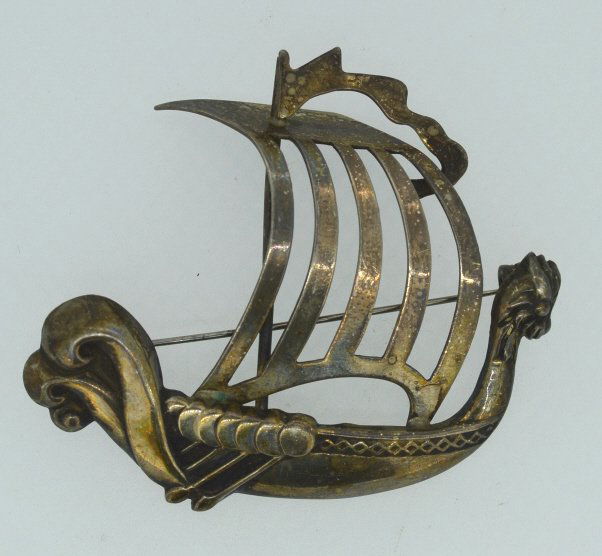 Sterling Silver Nordic Sailboat Pin By Lang (1 of 3)